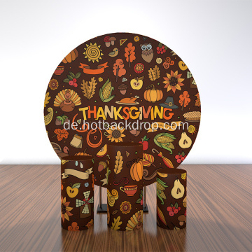 008 Festival Thanksgiving Food Animals Round Stand Hintergrund